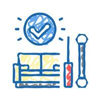 disassembly and assembly of sofa icon doodle illustration vector