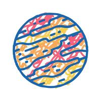 mars planet color icon flat illustration vector