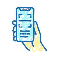 scanning qr code phone app color icon isolated illustration vector