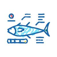 tuna fish characteristics icon doodle illustration vector