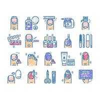 Manicure And Pedicure set Icons hand drawn vector