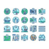 electronics technician technology icons hand drawn vector