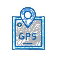 gps device icon doodle illustration vector