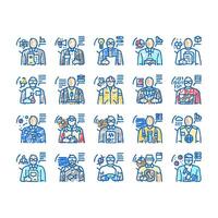 scientist laboratory lab science icons hand drawn vector