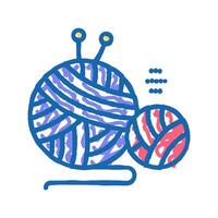 knitting tool color icon isolated illustration vector