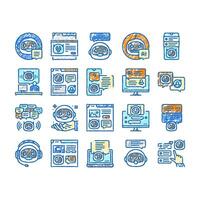 chat bot robot service online icons hand drawn vector