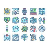 tech enthusiast geek nerd man icons hand drawn vector