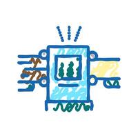 log debarking machine icon doodle illustration vector