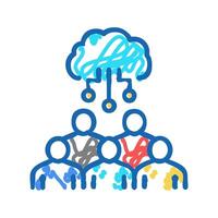 digital technology for conversation icon doodle illustration vector
