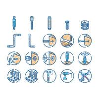 assembly furniture instruction icons hand drawn vector