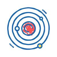 atom core color icon isolated illustration vector