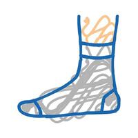 quarter sock color icon isolated illustration vector