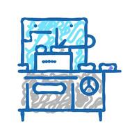 chocolate prepare automatical machine icon doodle illustration vector