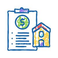 house buy contract icon doodle illustration vector