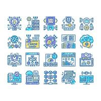System Work Process set Icons hand drawn vector