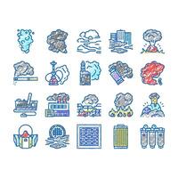 Smoke And Fog Steam set Icons hand drawn vector