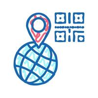 bar code worldwide location color icon isolated illustration vector