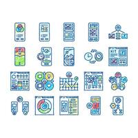 ui ux develop content research icons hand drawn vector