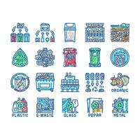 waste sorting garbage plastic icons hand drawn vector