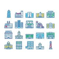 Building Architecture set Icons hand drawn vector