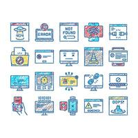 Not Found Web Page set Icons hand drawn vector