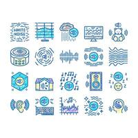White Noise Hearing set Icons hand drawn vector
