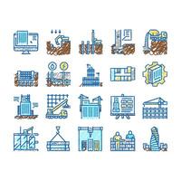 Building Construction set Icons hand drawn vector