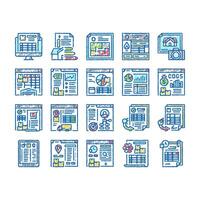 Inventory Analytics And Report Icons hand drawn vector