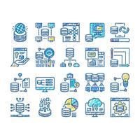 Digital Processing set Icons hand drawn Illustration vector
