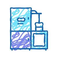 chocolate factory machine icon doodle illustration vector