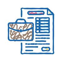 work document file icon doodle illustration vector