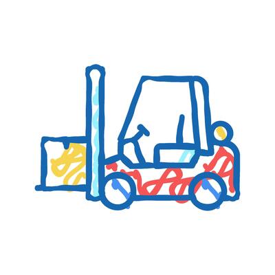 loader cart color icon flat illustration