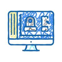 3d in mechanical design icon doodle illustration vector