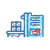 sorting waste machine icon doodle illustration vector