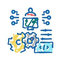 development erp software icon doodle illustration vector