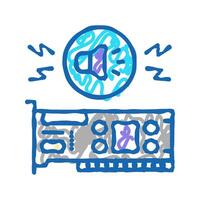 audio card computer component icon doodle illustration vector