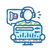 audio editor icon doodle illustration vector