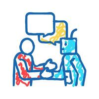 artificial intelligence work introduction icon doodle illustration vector