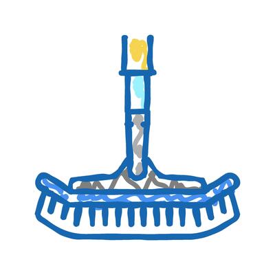 vacuum pool brush icon doodle illustration