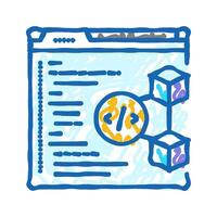 software cryptocurrency mining icon doodle illustration vector