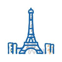 eiffel tower icon doodle illustration vector