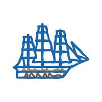 felucca ancient ship icon doodle illustration vector