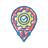 gps navigation optimize icon doodle illustration vector