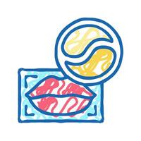 eye and lip patches package icon doodle illustration vector