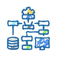 it architecture analyst icon doodle illustration vector