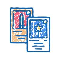card game geek icon doodle illustration vector