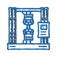 tensile testing materials engineering icon doodle illustration vector
