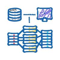 indexing data database icon doodle illustration vector
