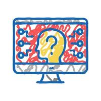 encrypt security system icon doodle illustration vector
