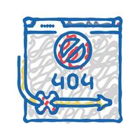 404 error seo icon doodle illustration vector